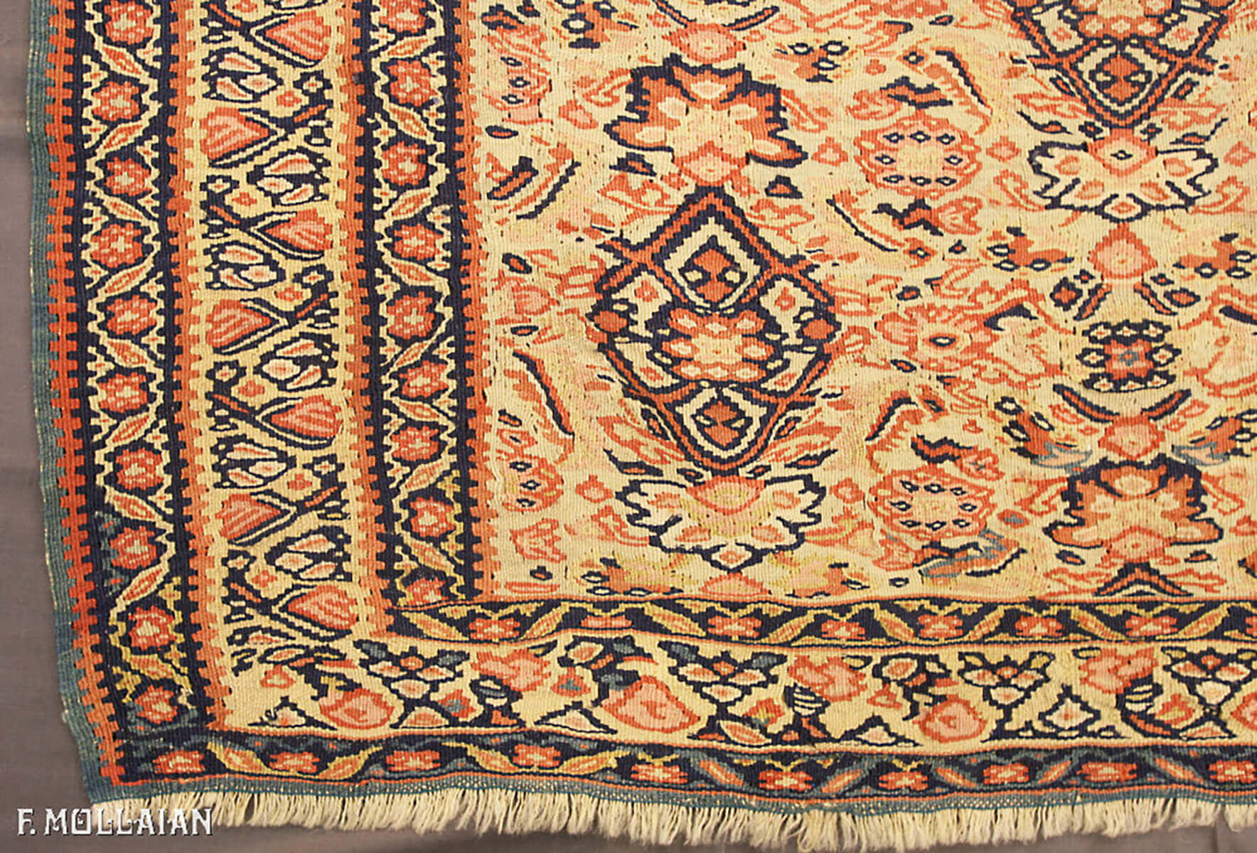 Antigo Persa Kilim Senneh n°:25521981